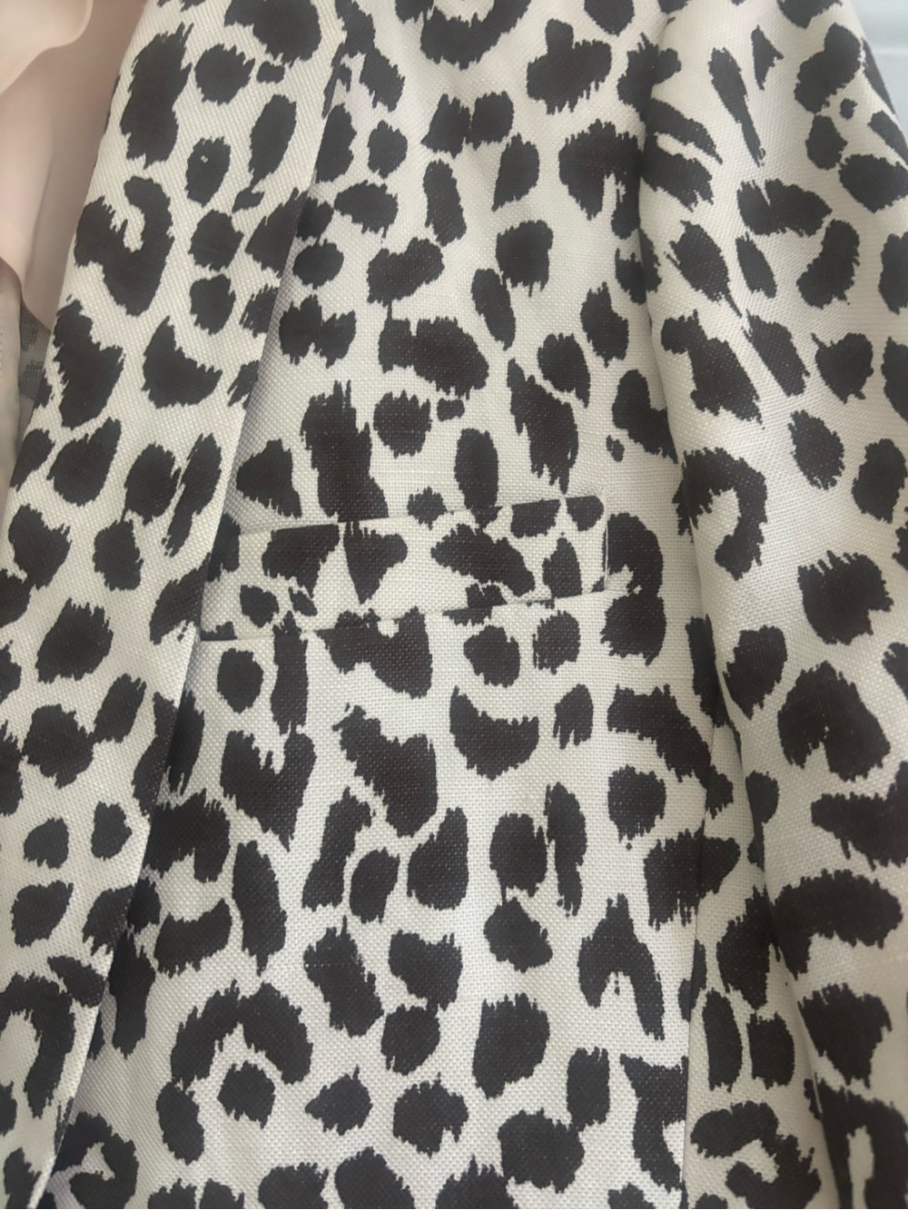 J. Crew Cream and Black Leopard Print Lightweight Blazer, Size 6 - Picture 6 of 15